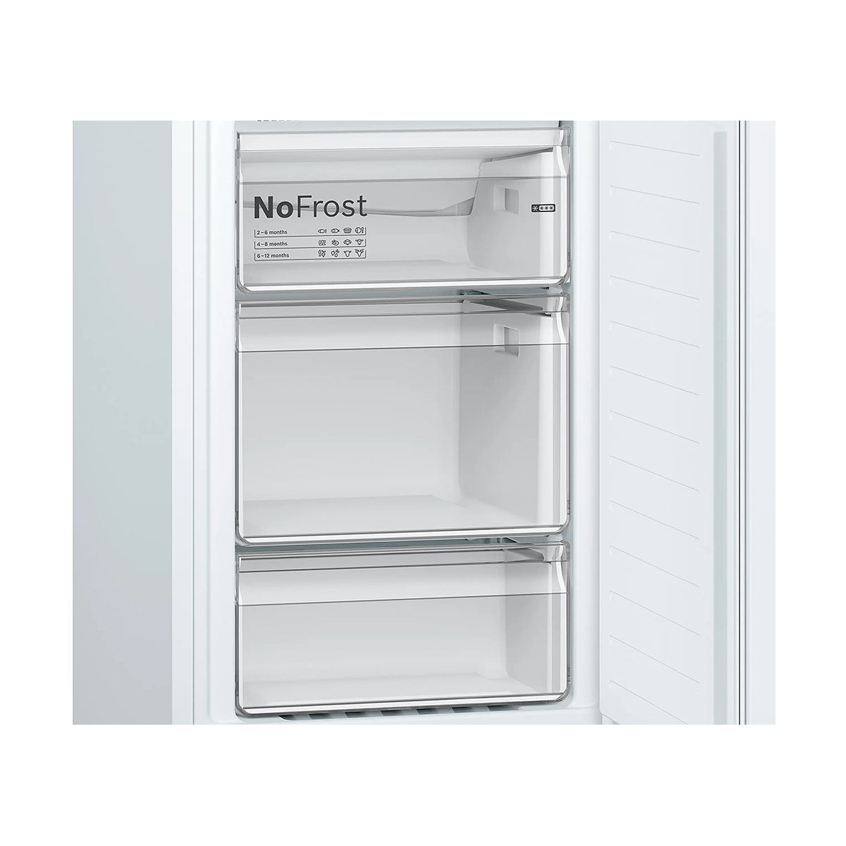 Bosch KGN34NWEAG Series 2 Freestanding Fridge Freezer With Freezer At Bottom, 193/107 Litre, Total No Frost, 60cm Wide - White
