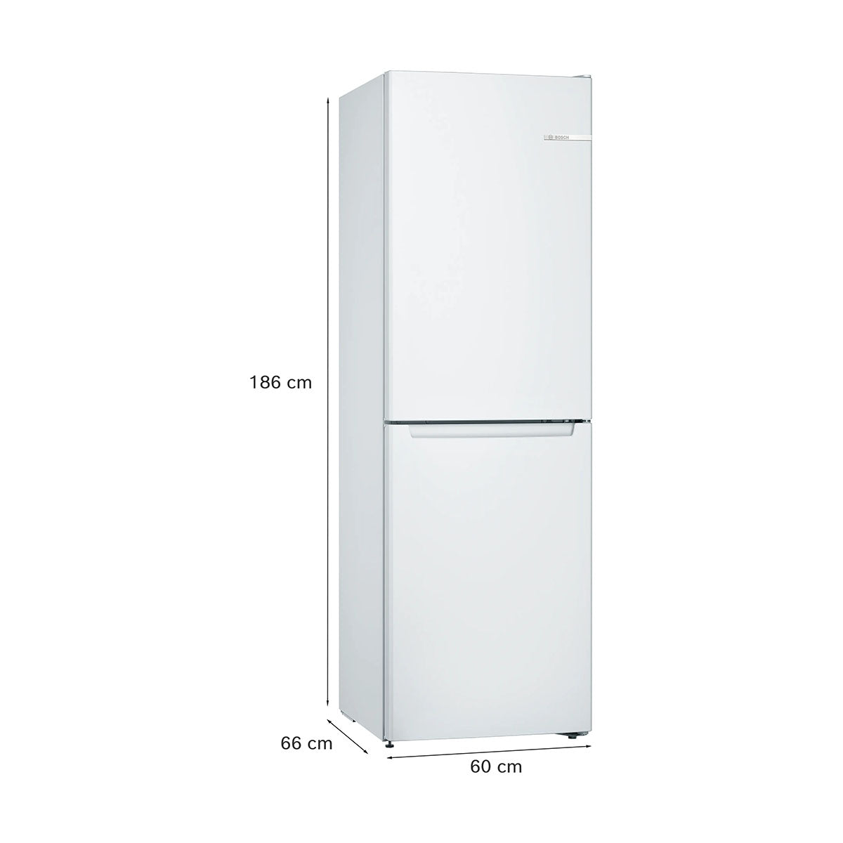 Bosch KGN34NWEAG Series 2 Freestanding Fridge Freezer With Freezer At Bottom, 193/107 Litre, Total No Frost, 60cm Wide - White