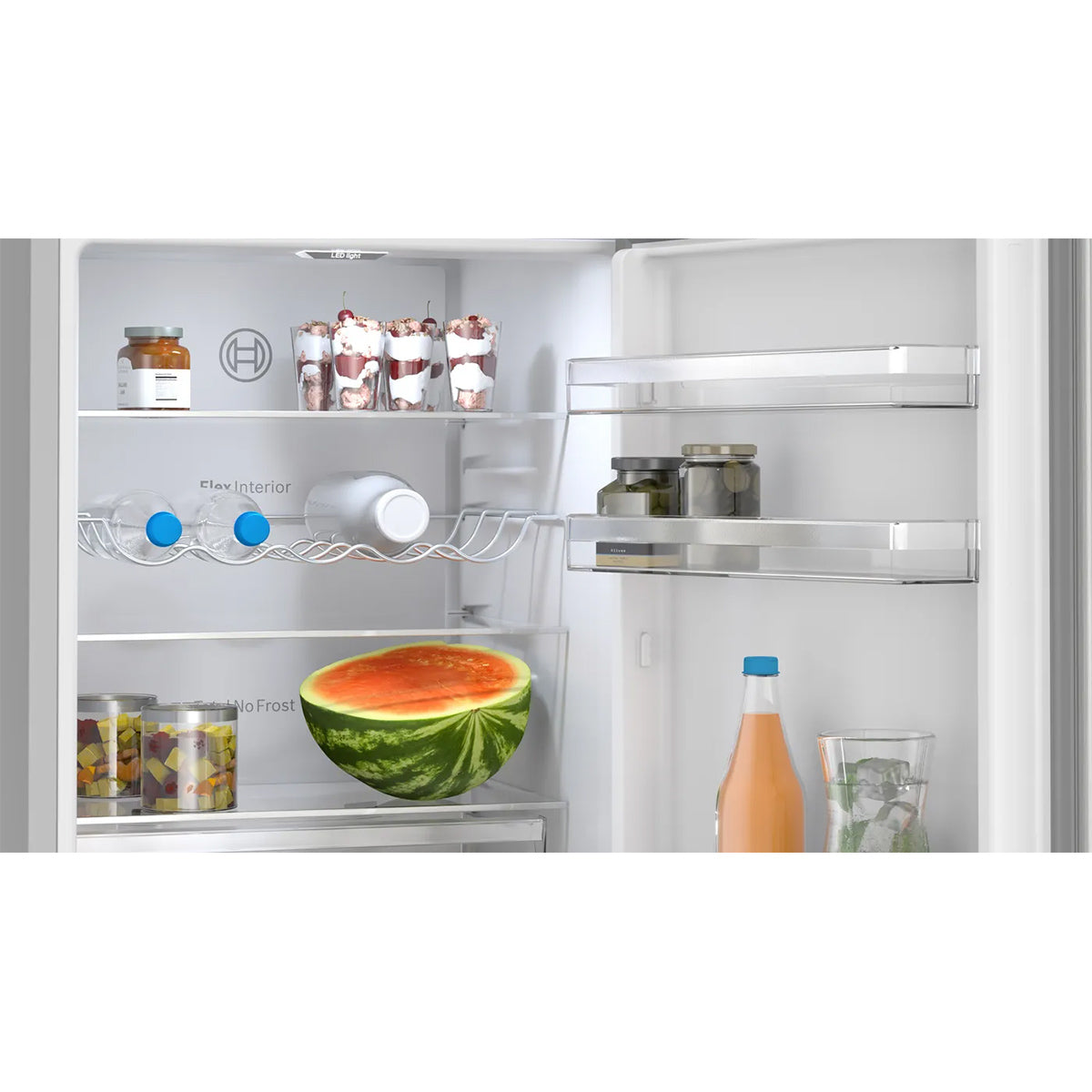 Bosch KGN362LDFG Series 4 Freestanding Fridge Freezer with Freezer at Bottom, 218/103 Litre, 60/40 Split, 60cm Wide - Stainless Steel Look
