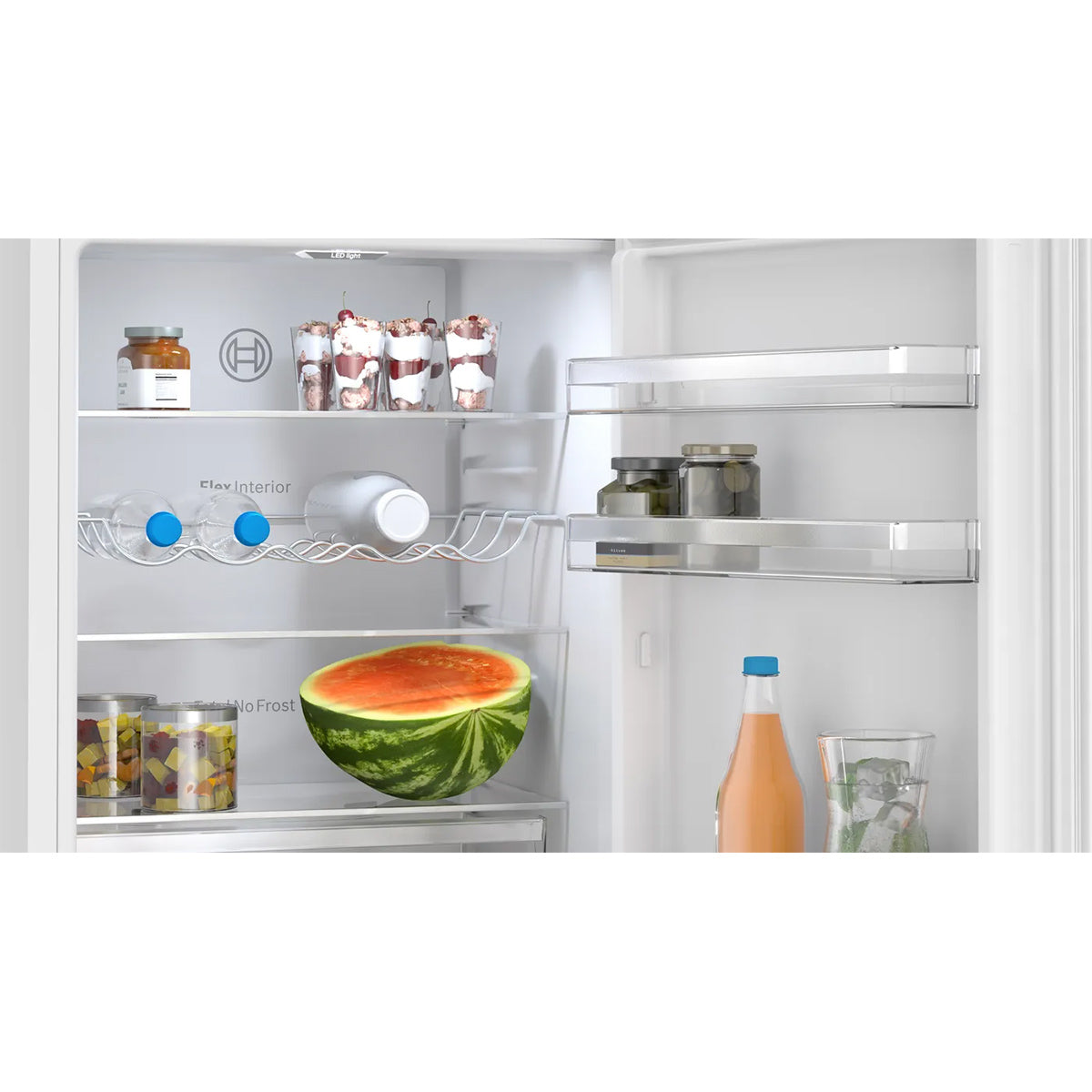 Bosch KGN362WDFG Series 4 Freestanding Fridge Freezer with Freezer at Bottom, 218/103 Litre, Total No Frost, 60cm Wide - White