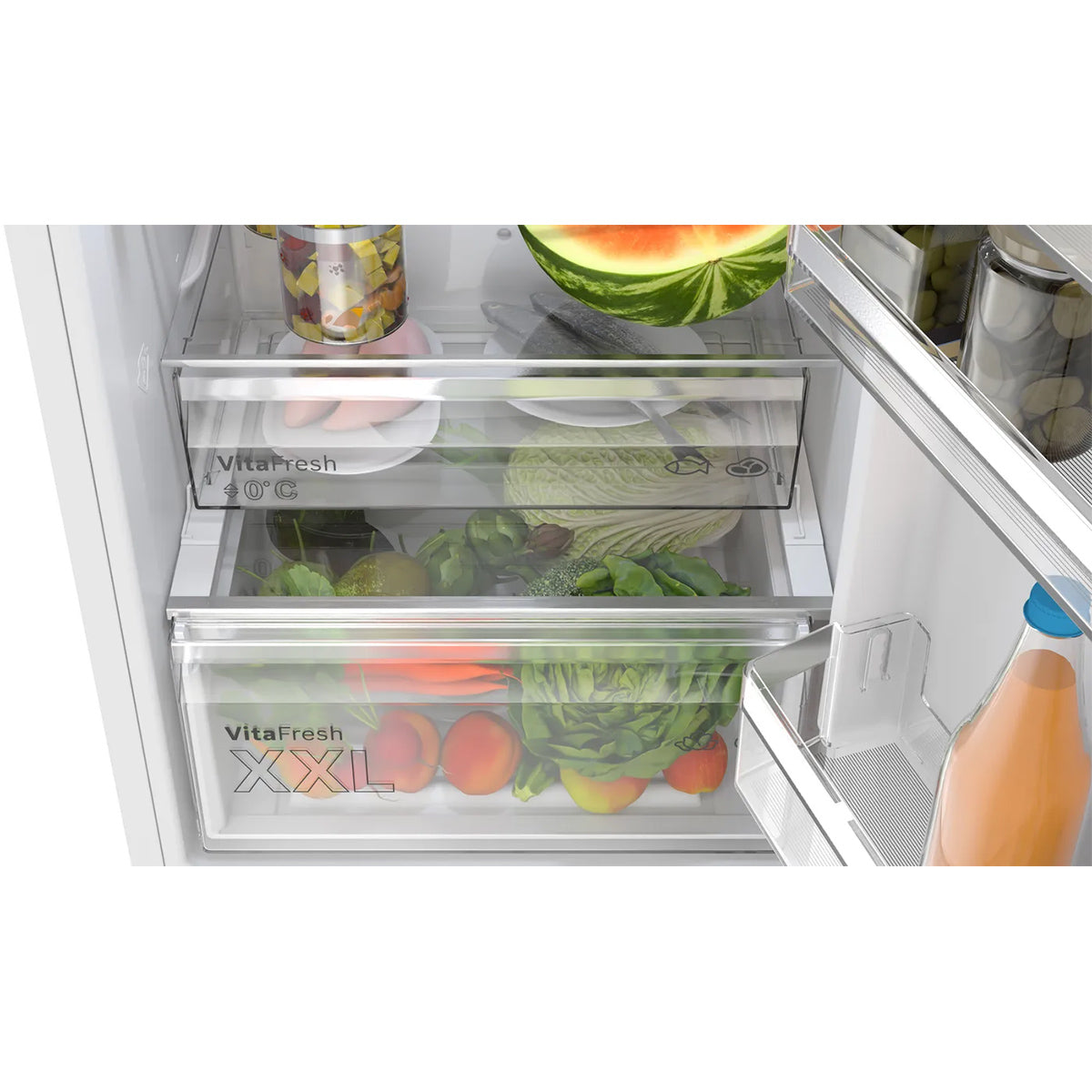 Bosch KGN362WDFG Series 4 Freestanding Fridge Freezer with Freezer at Bottom, 218/103 Litre, Total No Frost, 60cm Wide - White