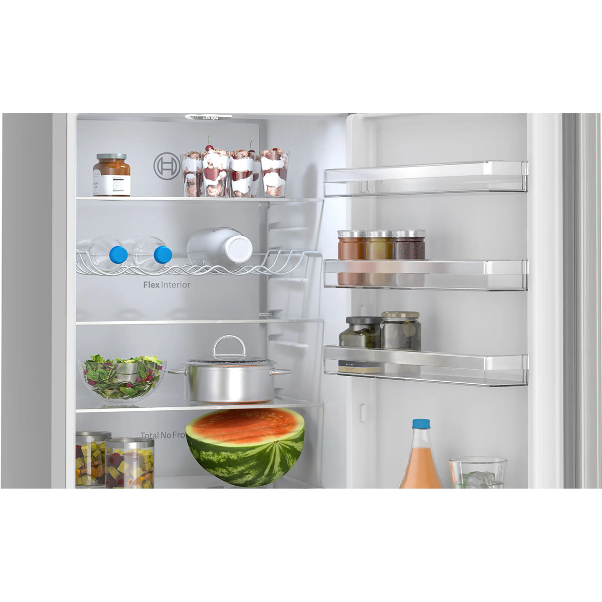 Bosch KGN392LAGG Series 4 Freestanding Fridge Freezer With Freezer At Bottom, 260/103 Litre, No Frost, 60cm Wide - Stainless Steel Look