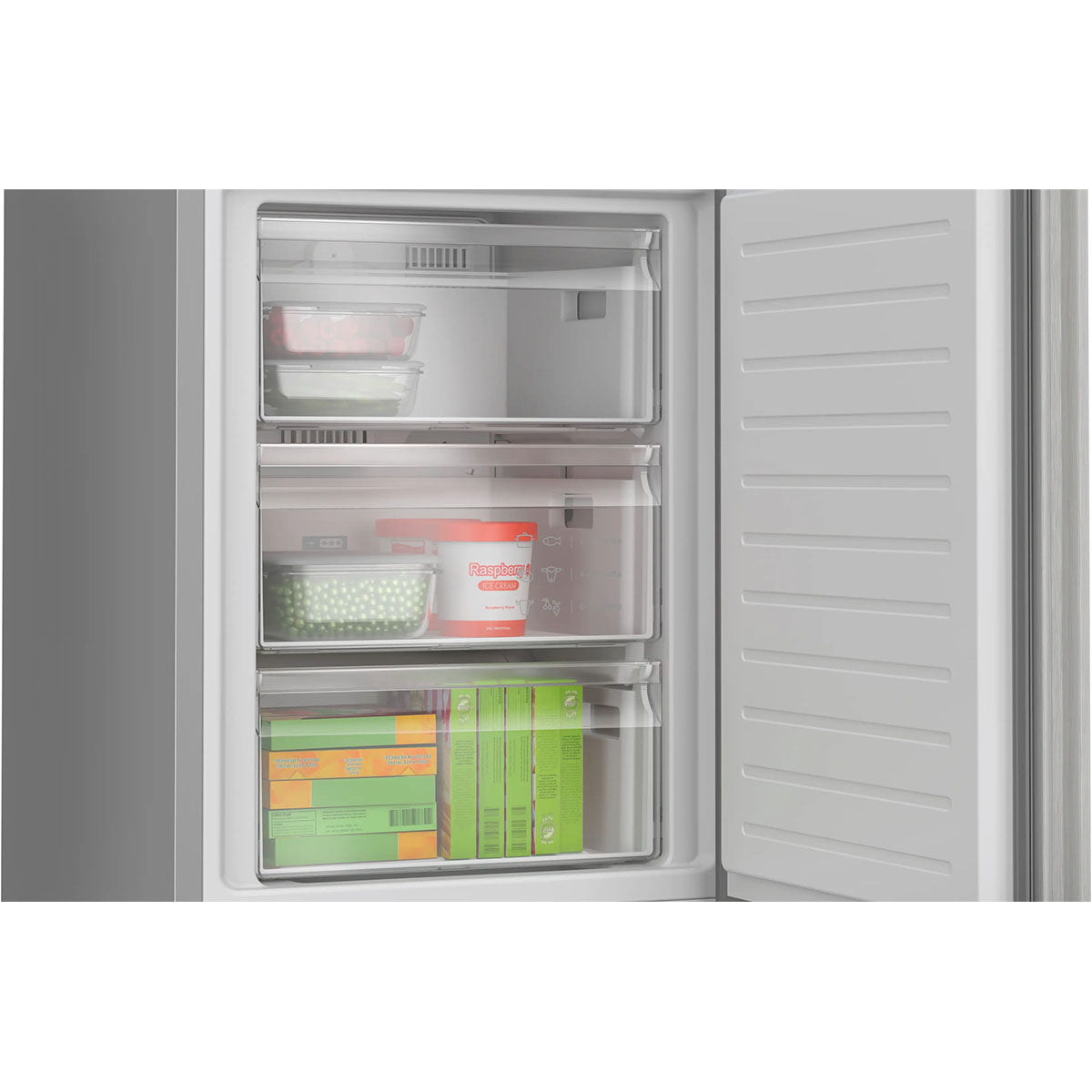 Bosch KGN392LAGG Series 4 Freestanding Fridge Freezer With Freezer At Bottom, 260/103 Litre, No Frost, 60cm Wide - Stainless Steel Look