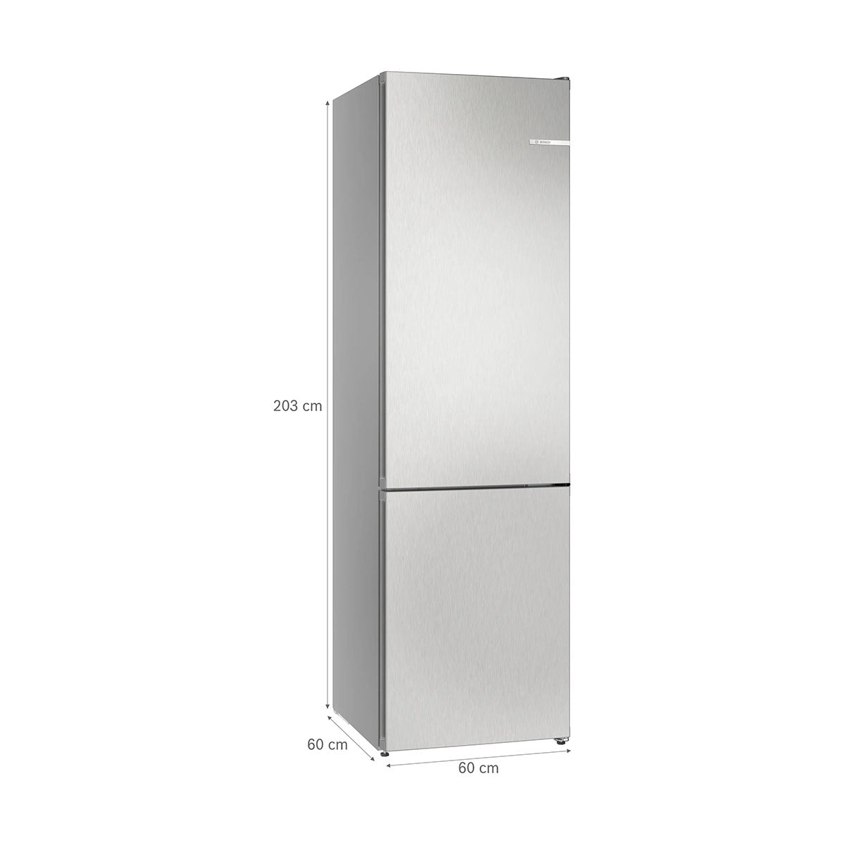 Bosch KGN392LAGG Series 4 Freestanding Fridge Freezer With Freezer At Bottom, 260/103 Litre, No Frost, 60cm Wide - Stainless Steel Look