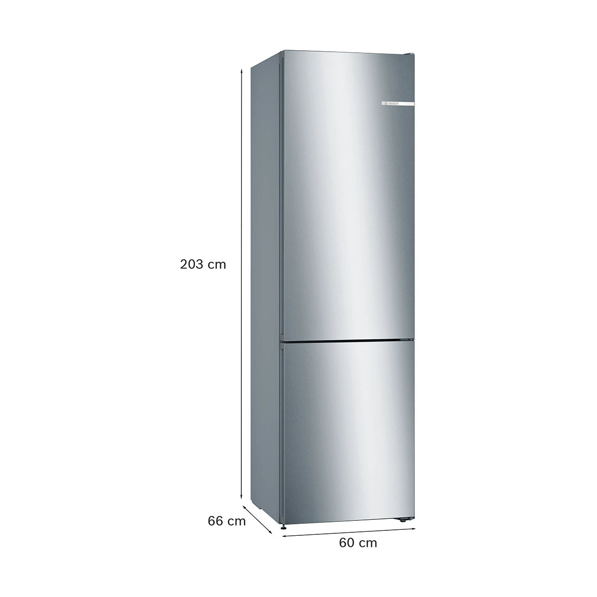 Bosch KGN392LEBG Series 4 Freestanding Fridge Freezer With Freezer At Bottom, 279/89 Litre, 60cm Wide - Stainless Steel Look