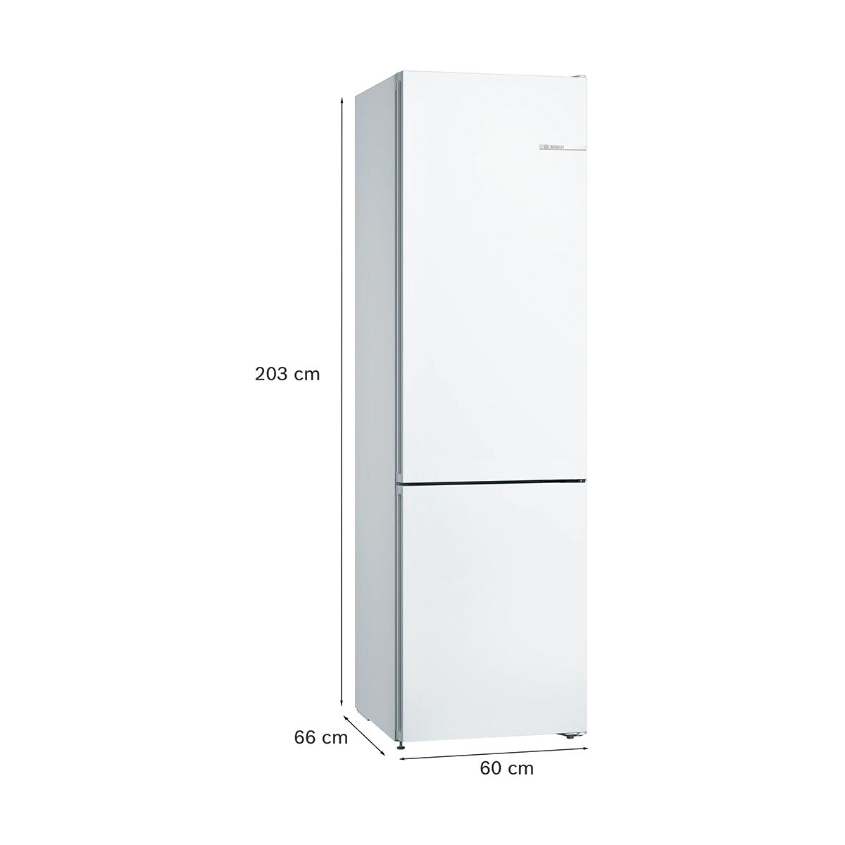 Bosch KGN392WEBG Series 4 Freestanding Fridge Freezer With Freezer At Bottom, Total No Frost, 279/89 Litre, 60cm Wide - White
