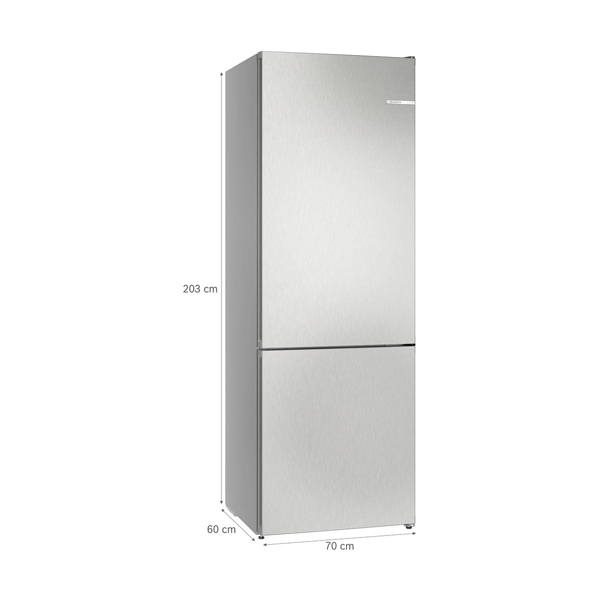 Bosch KGN492LDFG Series 4 Freestanding Fridge Freezer With Freezer At Bottom, 311/129 Litre, No Frost, 70cm Wide - Stainless Steel Look