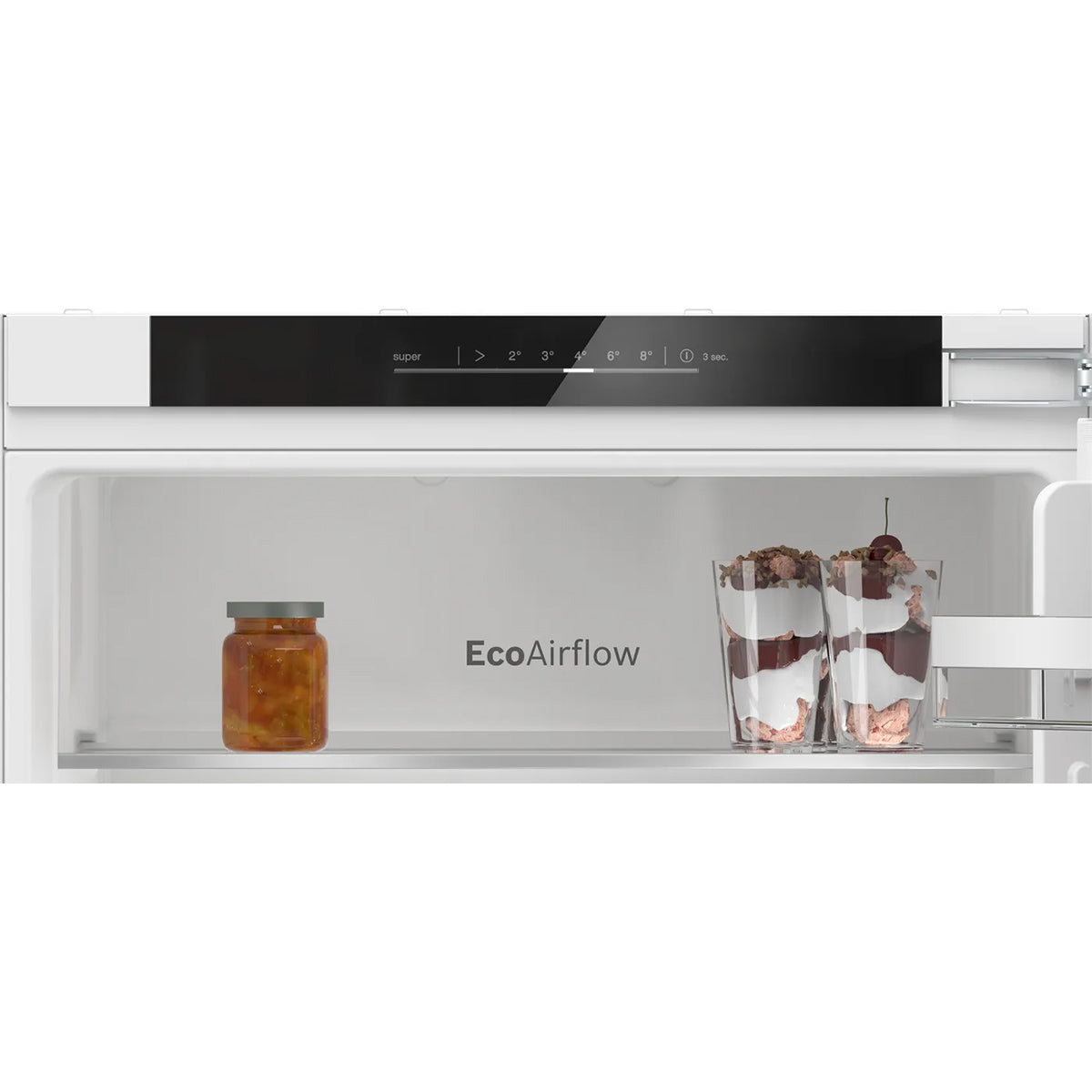 Bosch KIN86VFE0G Series 4 Built-In Fridge Freezer with Freezer at Bottom, 184/76 Litre, 54.1cm Wide - Flat Hinge