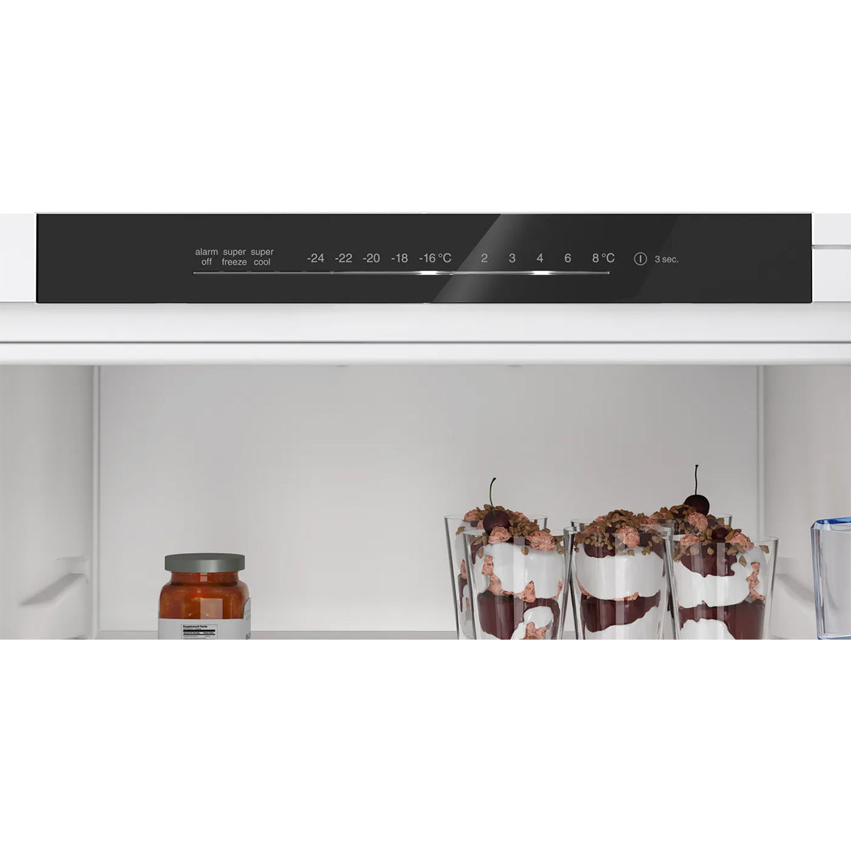 Bosch KIN96NSE0G Series 2 Built-In Fridge Freezer with Freezer at Bottom, 215/75 Litre, 54.1cm Wide - Sliding Hinge