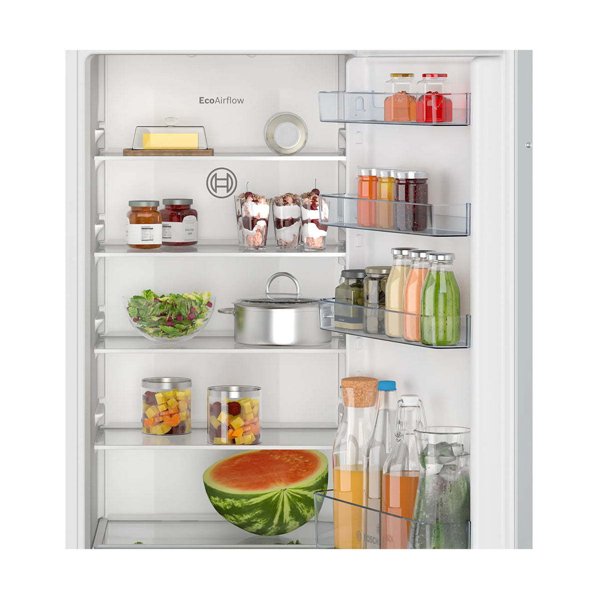 Bosch KIR41NSE0G Series 2 Built-In Fridge, 204 Litre, Super Cool, 54.1cm Wide - Sliding Hinge