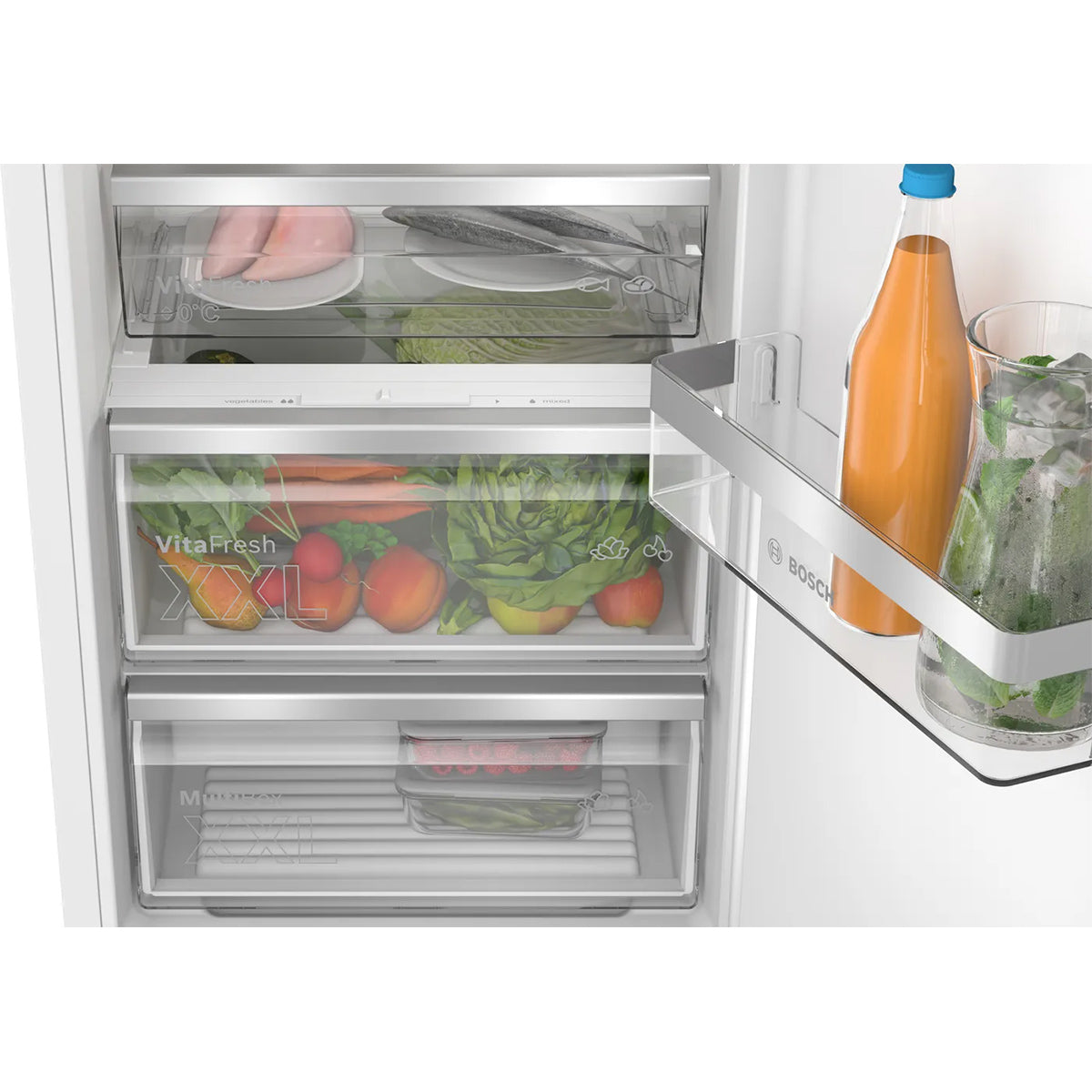 Bosch KIR81ADD0G Series 6 Built-In Fridge, 310 Litre, 55.8cm Wide - Soft Close Flat Hinge