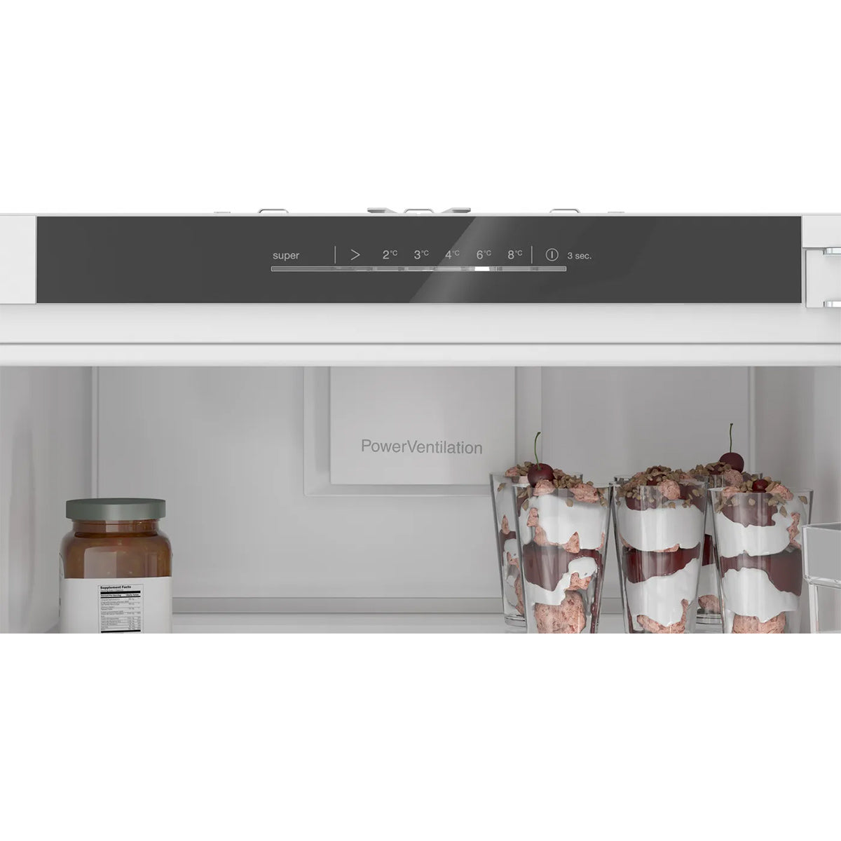 Bosch KIR81VFE0G Series 4 Integrated Fridge, 310 Litre, Flat Hinge - 54.1cm Wide