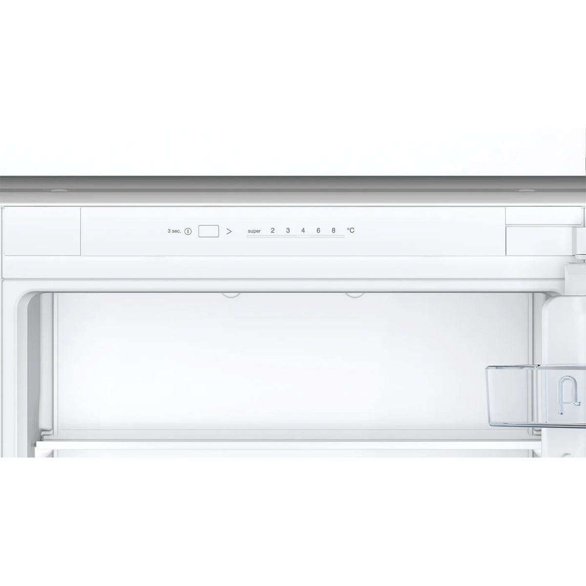 Bosch KIV87NSE0G Series 2 Built-In Fridge Freezer with Freezer at Bottom, 200/70 Litre, 54.1cm Wide - Sliding Hinge