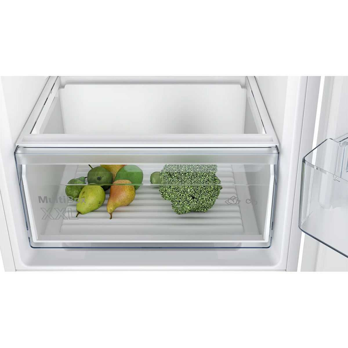 Bosch KIV87NSE0G Series 2 Built-In Fridge Freezer with Freezer at Bottom, 200/70 Litre, 54.1cm Wide - Sliding Hinge