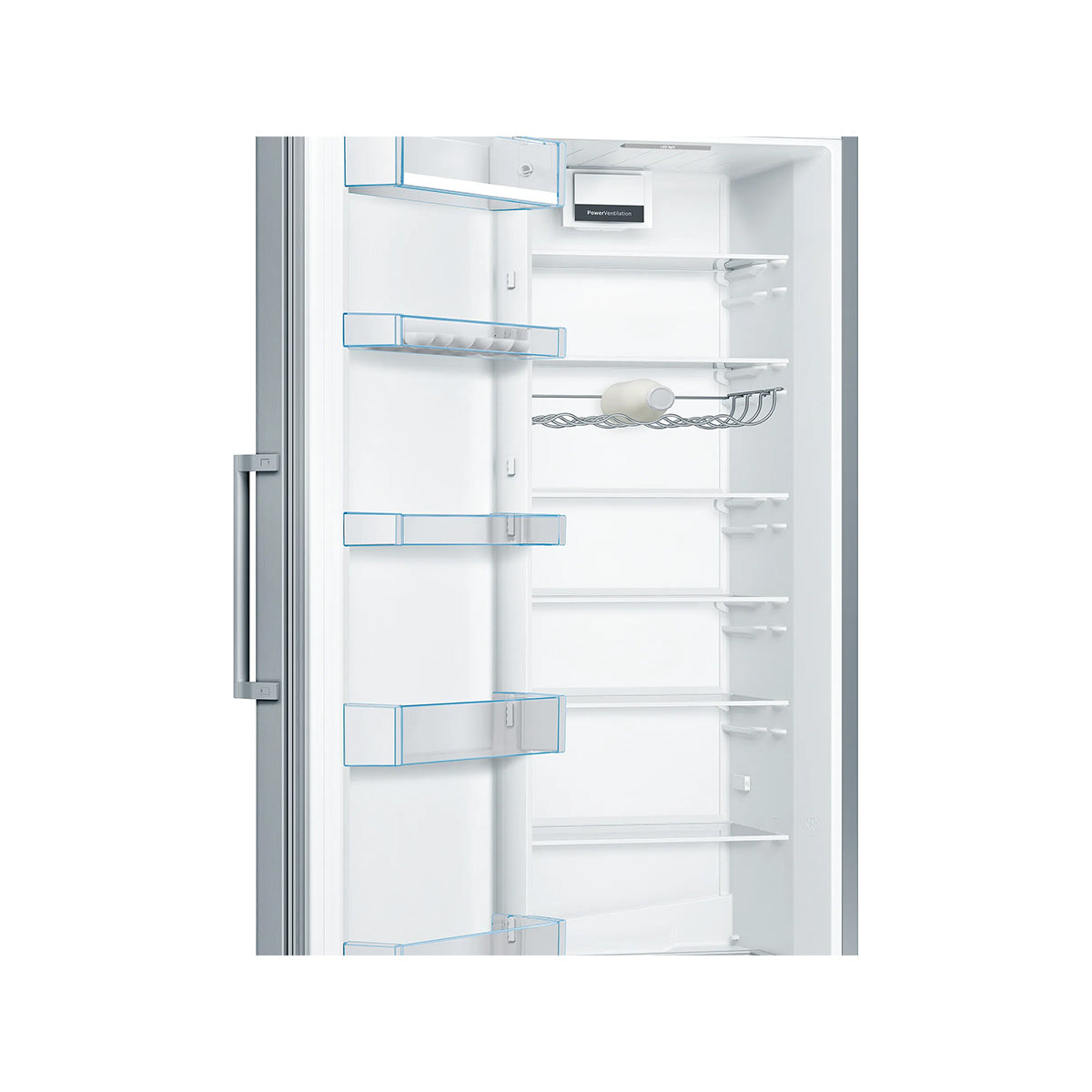 Bosch KSV36VLEP Series 4 346 Litre Freestanding Fridge, 7 Shelves, VitaFresh, 60cm Wide - Stainless Steel Look