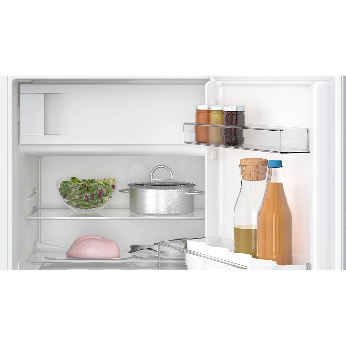 Bosch KUL22VFD0G Series 4 Built-Under Fridge With Freezer Section, 93/17 Litre, 59.8cm Wide - Flat Hinge