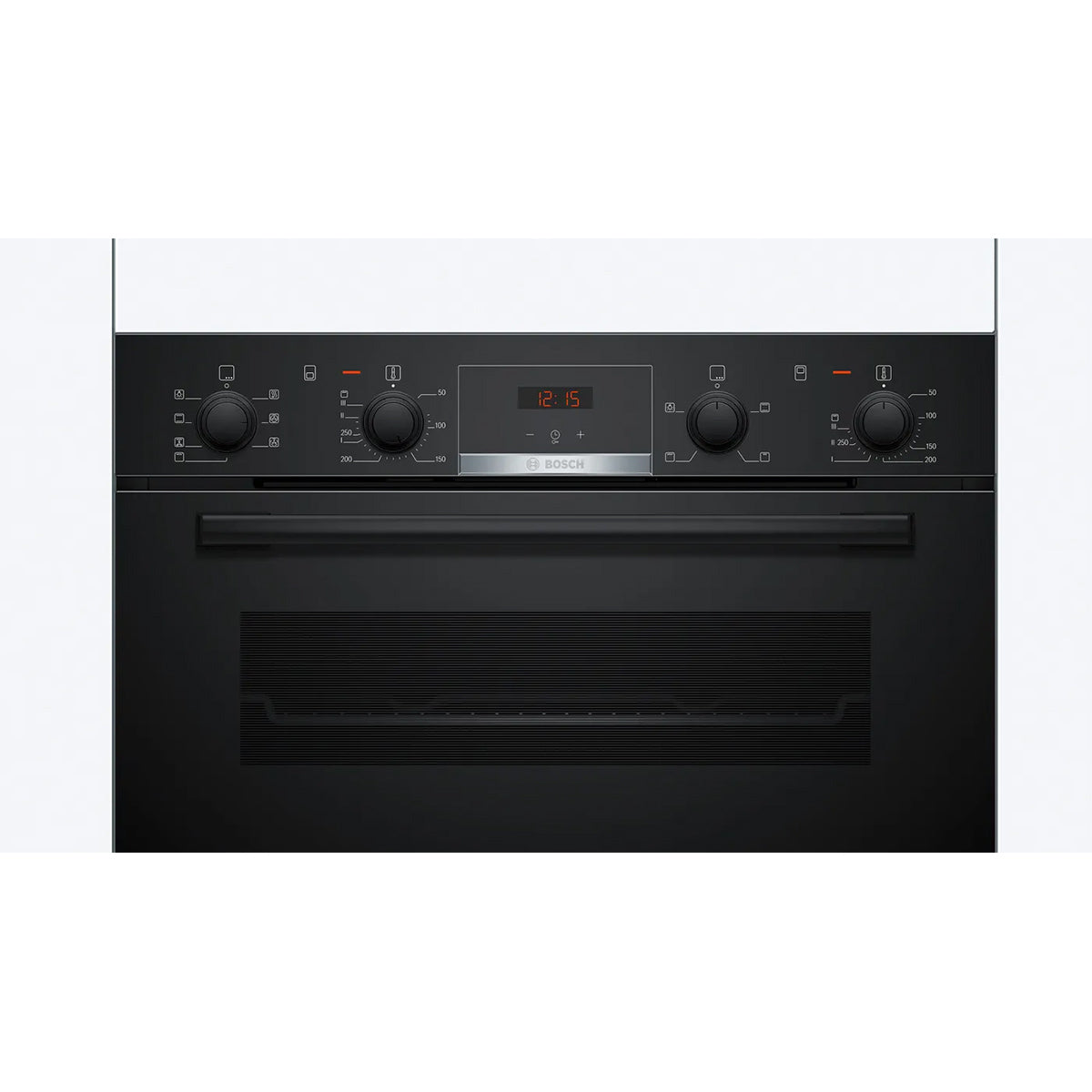 Bosch MBA533BB3B Series 4 Built-In Double Oven, 71/34 Litre, Red LED Display, 59.4cm Wide - Black