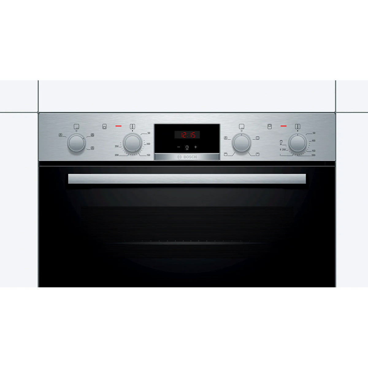 Bosch MHA133BR0B Series 2 Built-In Double Oven, 76/34 Litre, 59.4cm Wide - Stainless Steel