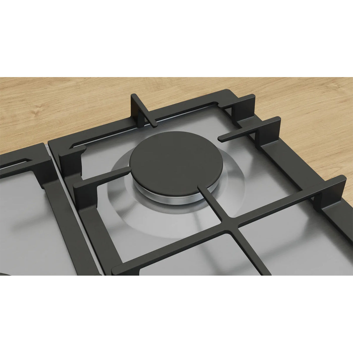 Bosch PCQ7A5I90 Series 6 Gas Hob, 5 Burners, Knob Ignition, 75cm Wide - Stainless Steel
