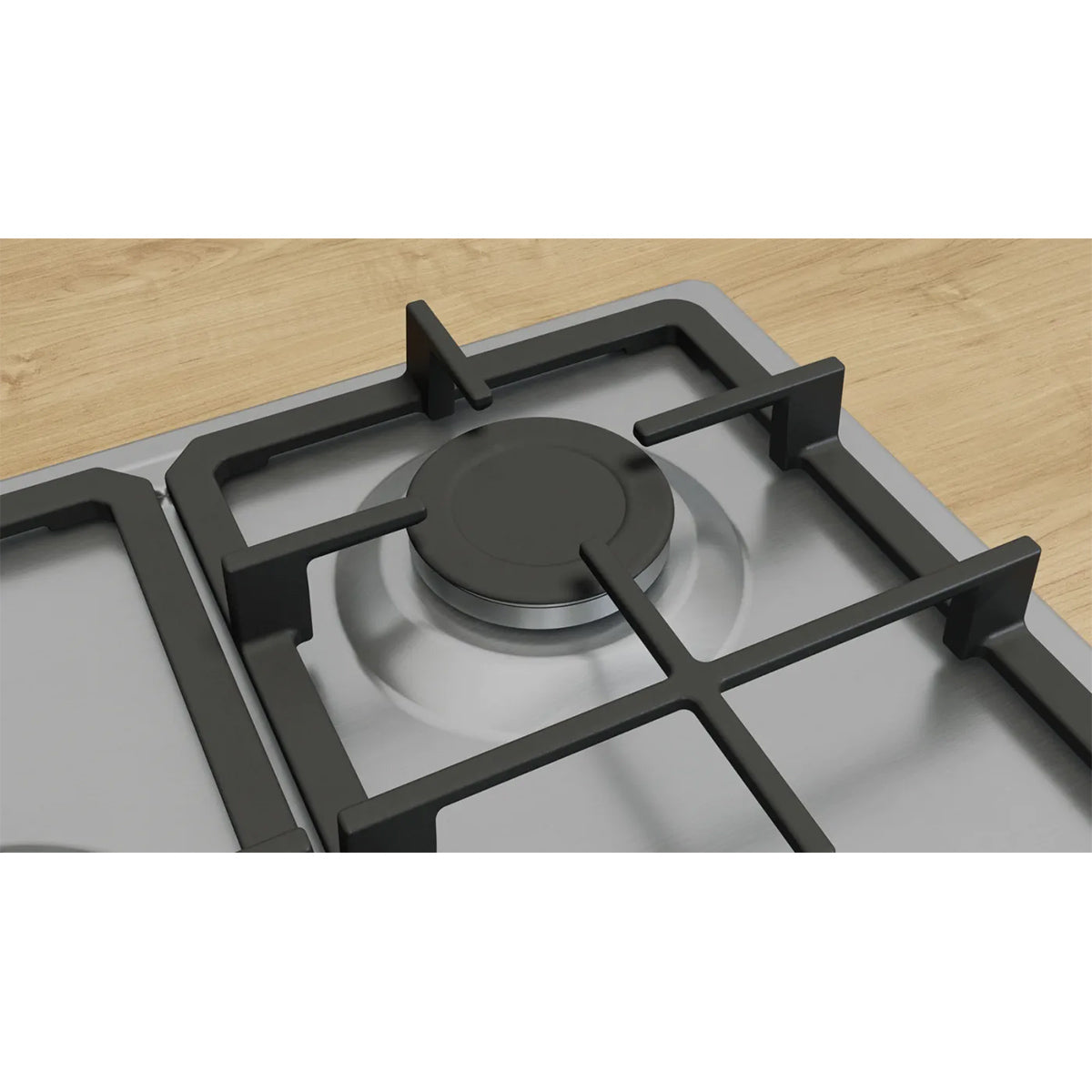 Bosch PGQ7B5K90 Series 4 Gas Hob, 5 Burners, Knob Ignition, 75cm Wide - Stainless Steel