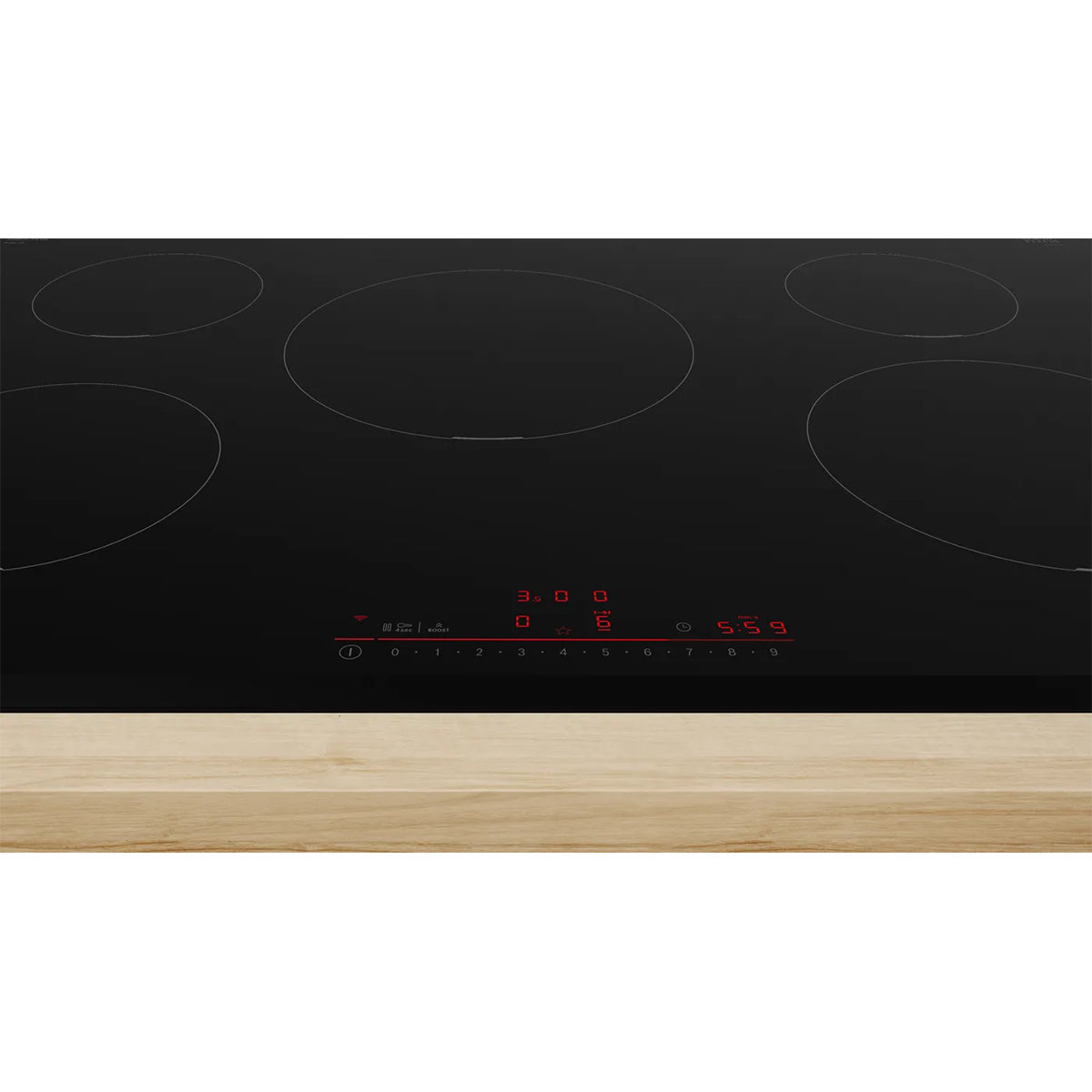 Bosch PIV831HB1E Series 6 Induction Hob, 5 Zones, Surface Mount Without Frame, 80.2cm Wide - Black