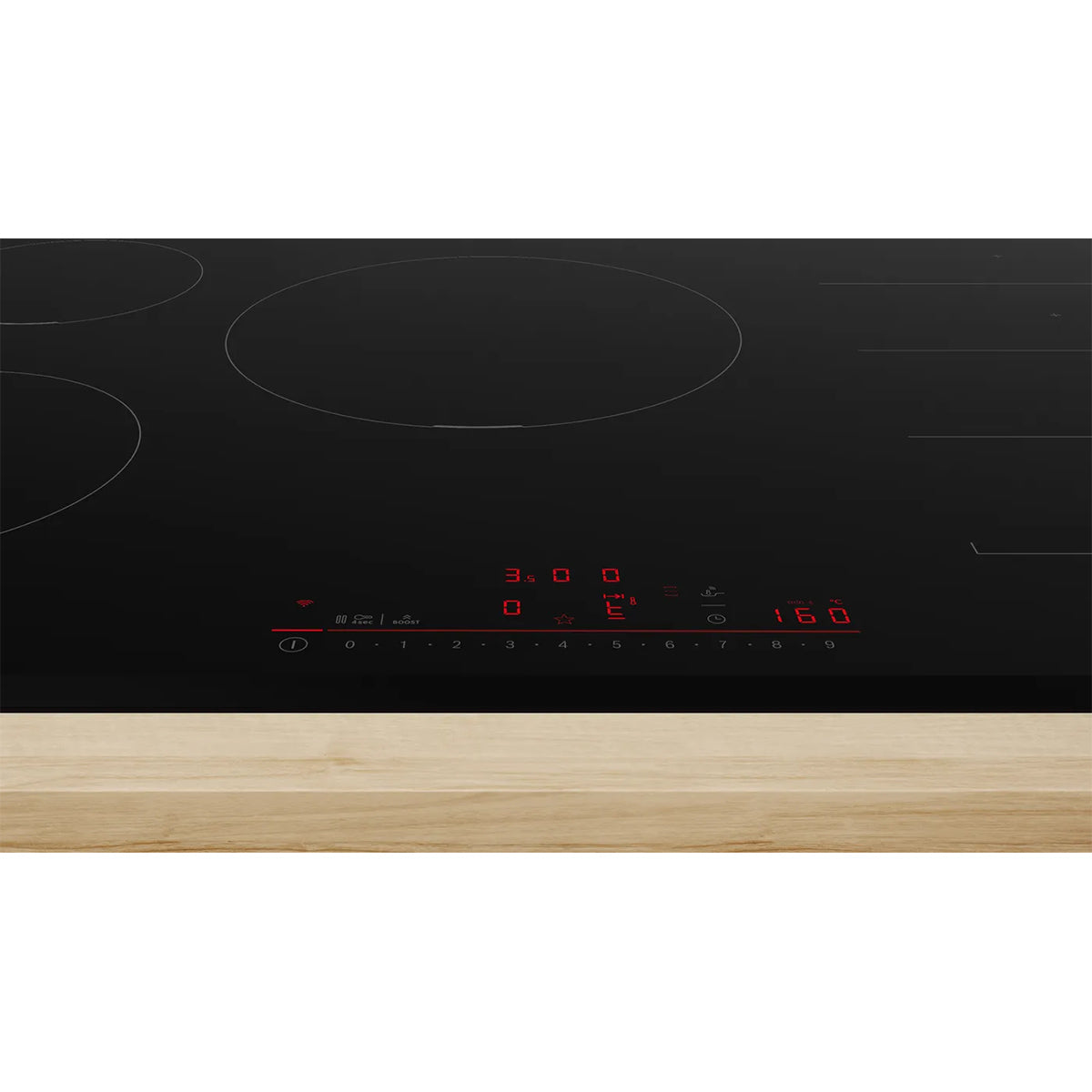 Bosch PXV831HC1E Series 6 Induction Hob, 5 Cooking Zones, Surface Mount Without Frame, 80.2cm Wide - Black, Ceramic Glass