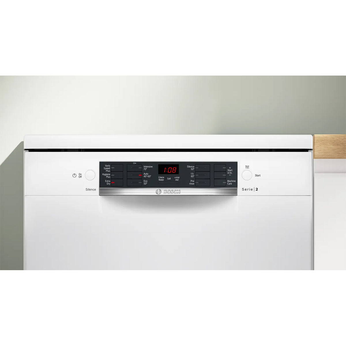 Bosch SMS26AW08G Series 2 Freestanding Dishwasher, 12 Place Settings, EcoSilence Drive, 60cm Wide - White