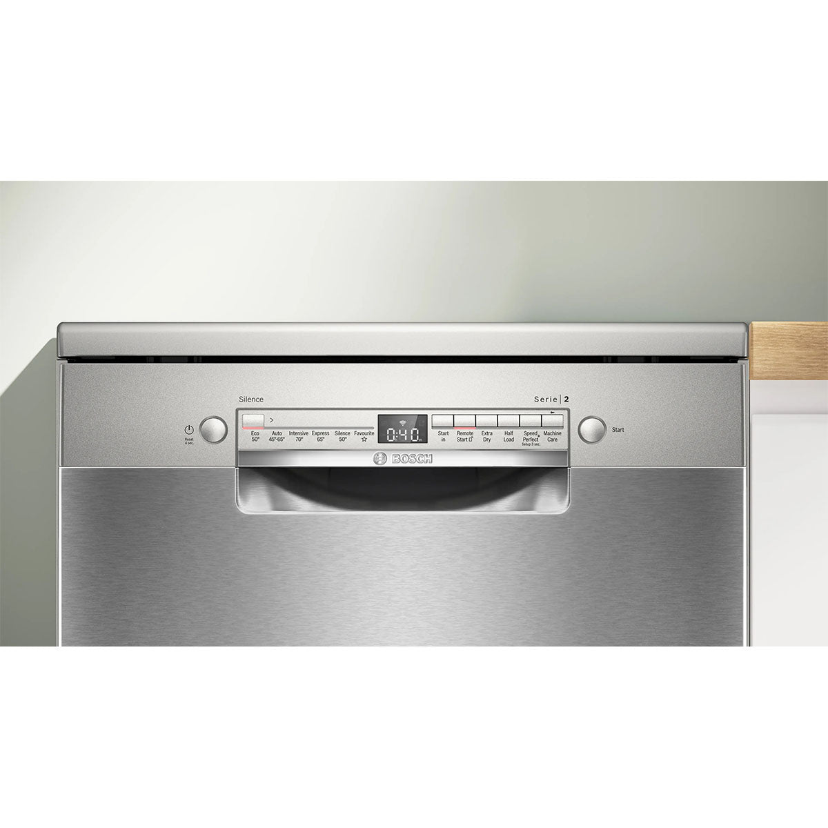 Bosch SMS2HVI06G Series 2 Freestanding Dishwasher, 14 Place Settings, 60cm Wide - Brushed Steel, Anti-Fingerprint
