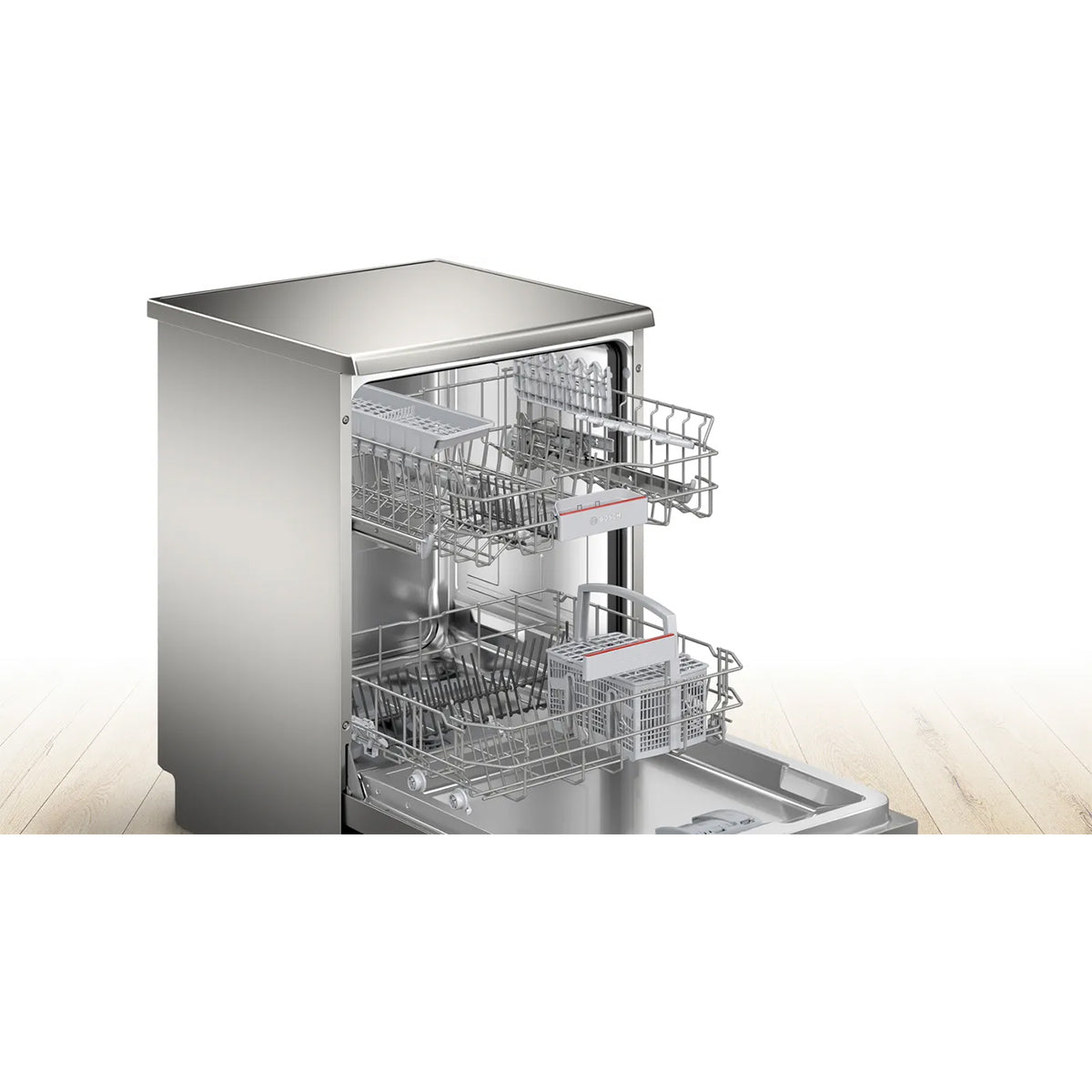 Bosch SMS4EKI06G Series 4 Freestanding Dishwasher, 13 Place Settings, 60cm Wide - Brushed Steel, Anti-Fingerprint