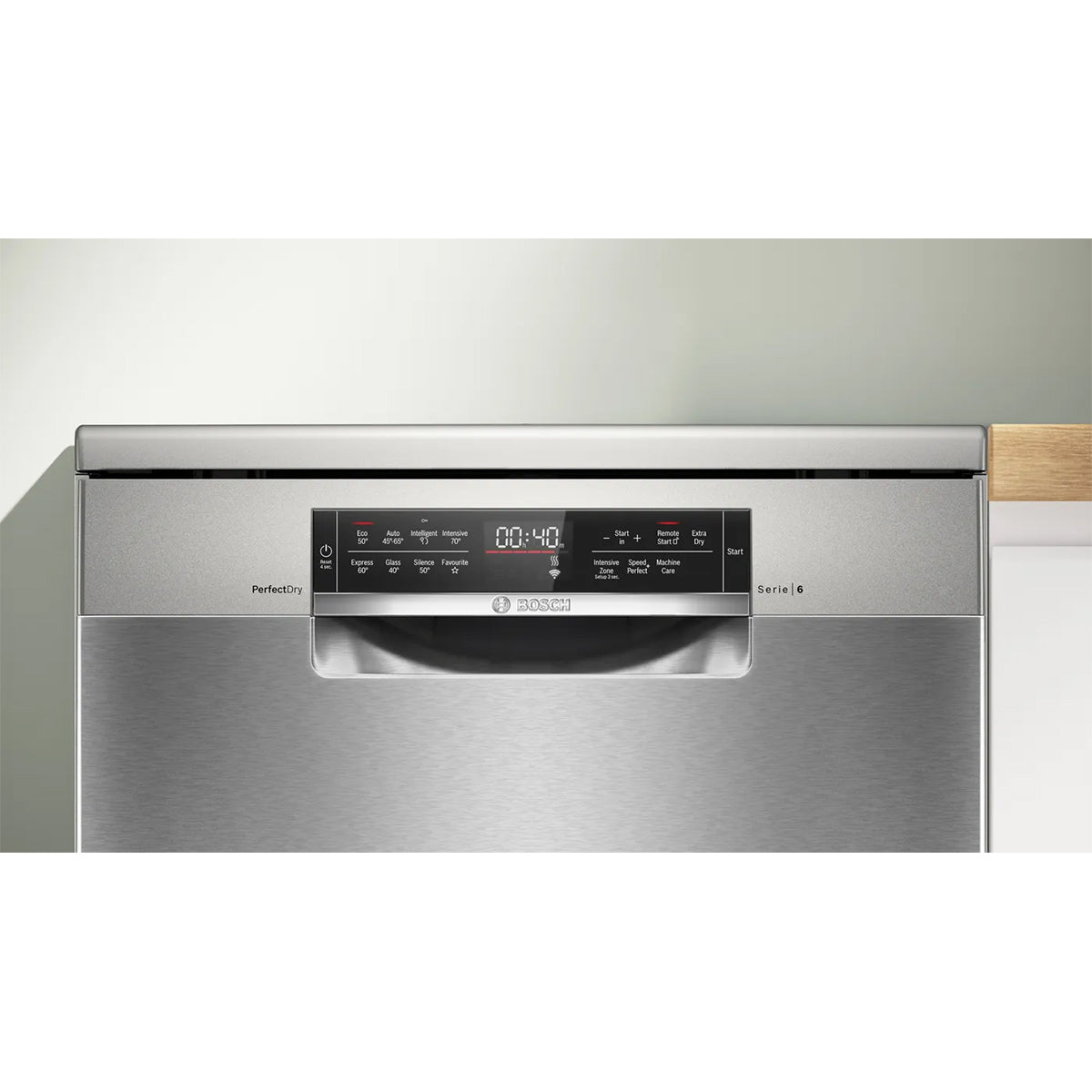 Bosch SMS6TCI02G Series 6 Freestanding Dishwasher, 14 Place Settings, 60cm Wide - Brushed Steel, Anti-Fingerprint