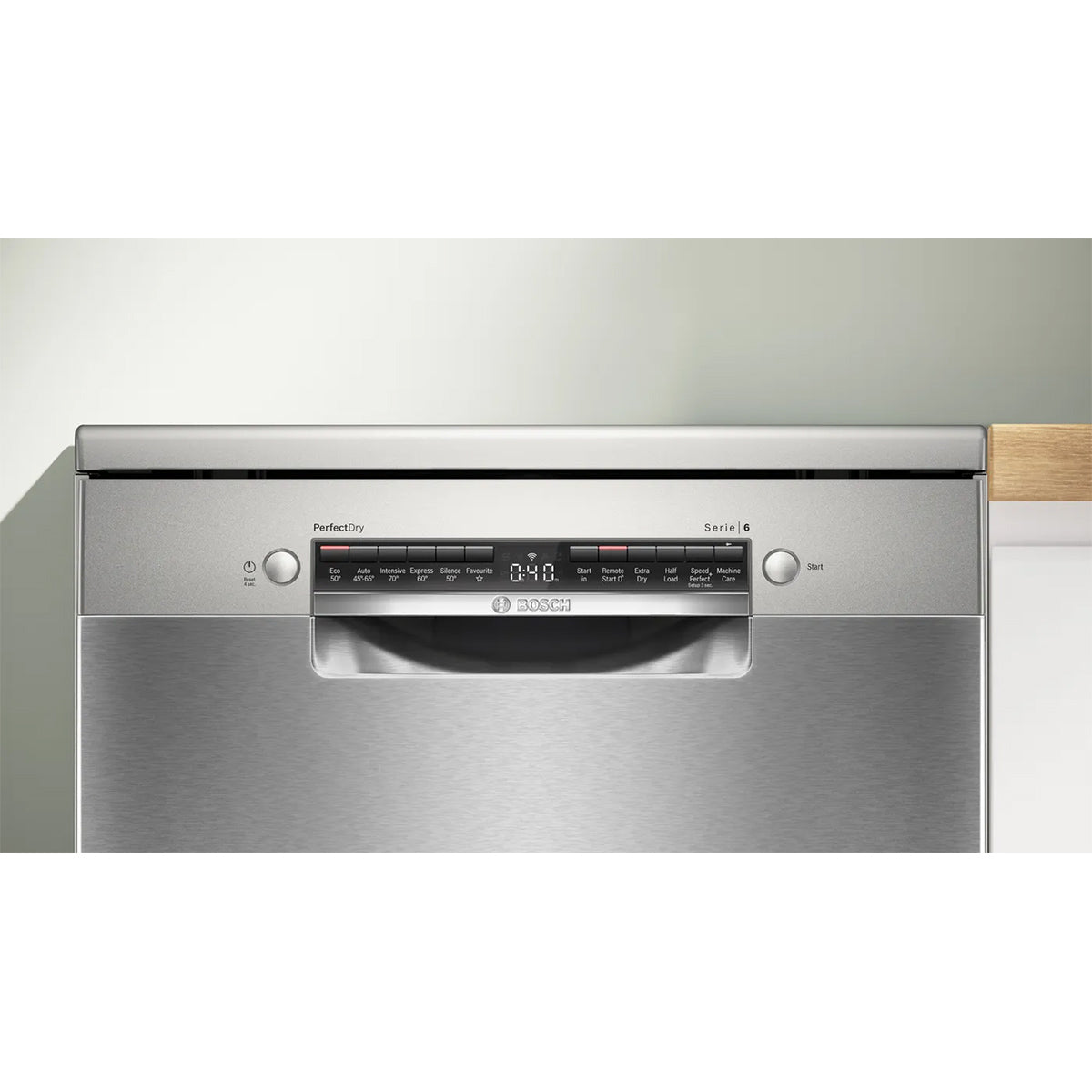 Bosch SMS6ZCI10G Series 6 Freestanding Dishwasher, 14 Place Settings, 60cm Wide - Brushed Steel, Anti-Fingerprint