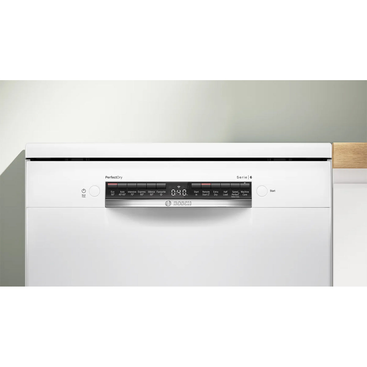 Bosch SMS6ZCW10G Series 6 Freestanding Dishwasher, 14 Place Settings, 6 Programmes, 60cm Wide - White