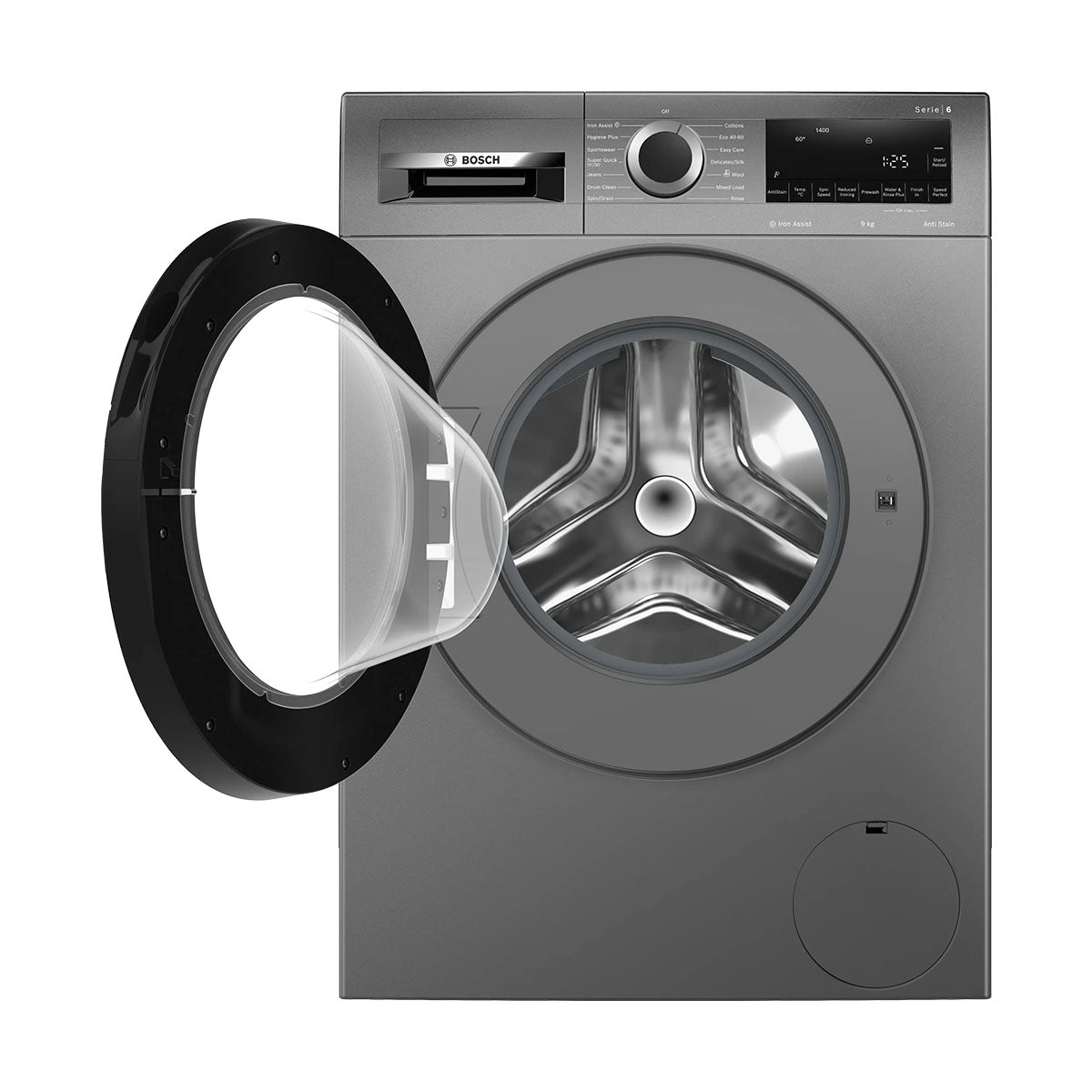 Bosch WGG244ZCGB Series 6 Freestanding Front Loader Washing Machine, 9Kg, 1400 rpm, 59.8cm Wide - Cast Iron Grey