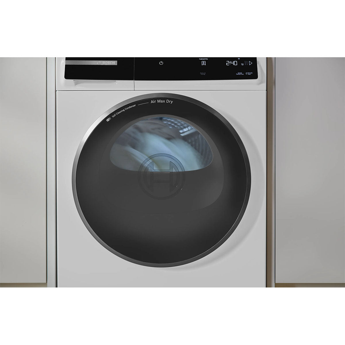 Bosch WRB247C9GB Series 8 Freestanding Heat Pump Tumble Dryer, 9Kg, With Self-Cleaning Condenser, 59.8cm Wide - White
