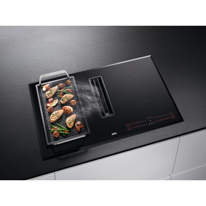 AEG CDE84543FB 78cm Wide Venting Hob,Black,A+ Rated - 43724669845727 