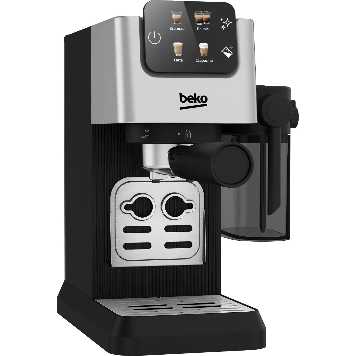 Beko CaffeExperto CEP5304X Manual Espresso Coffee Machine with Steam Wand, Black