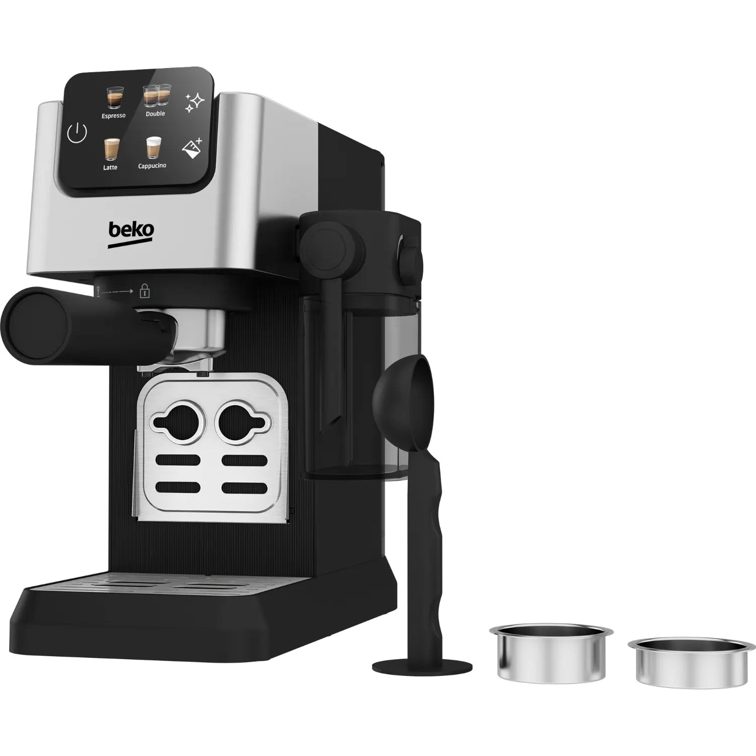 Beko CaffeExperto CEP5304X Manual Espresso Coffee Machine with Steam Wand, Black