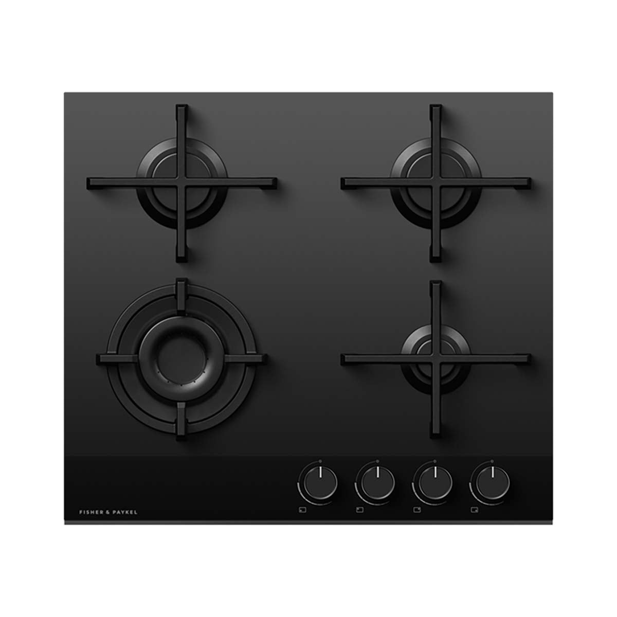 Fisher & Paykel CG604DLPGB4 Series 9 4 Burner Gas Hob, LPG Connection, 60cm Wide - Black Glass