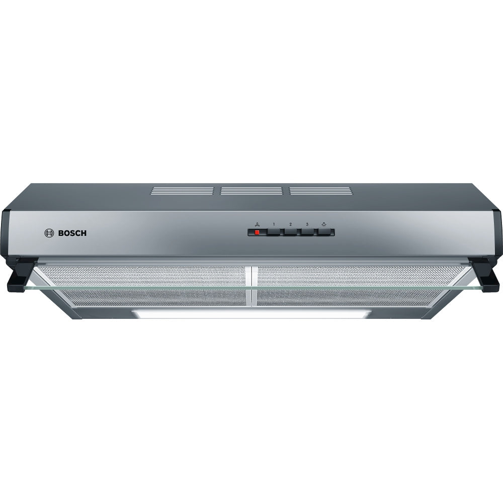 Bosch DUL63CC50B 60cm Built-Under Cooker Hood with LED Illumination, Stainless Steel, D Rated - 43657894133983 