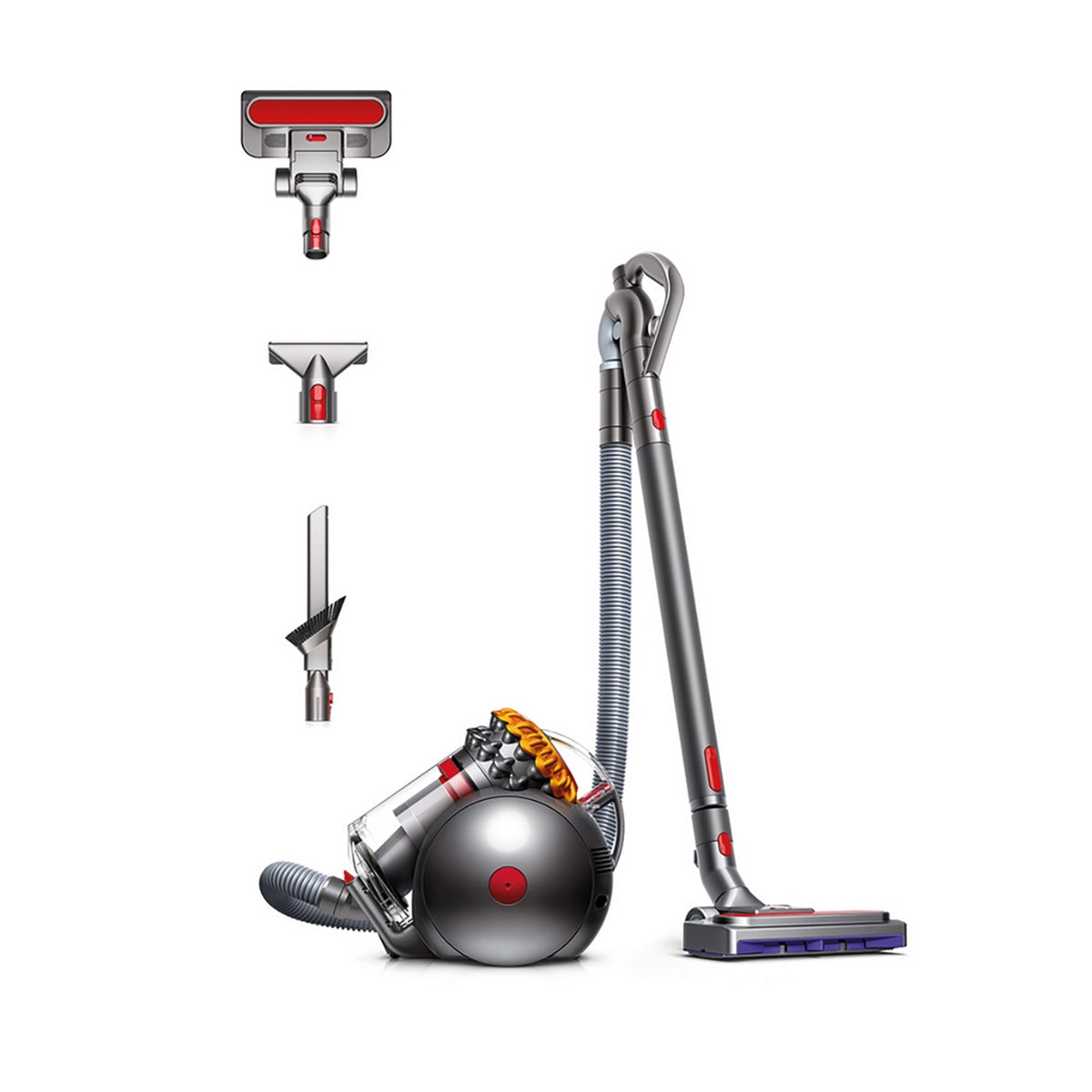 Dyson BIGBALLMULTIFL2 Cylinder Vacuum Cleaner, 2 Tier Radial Cyclones - Yellow, Stainless Steel