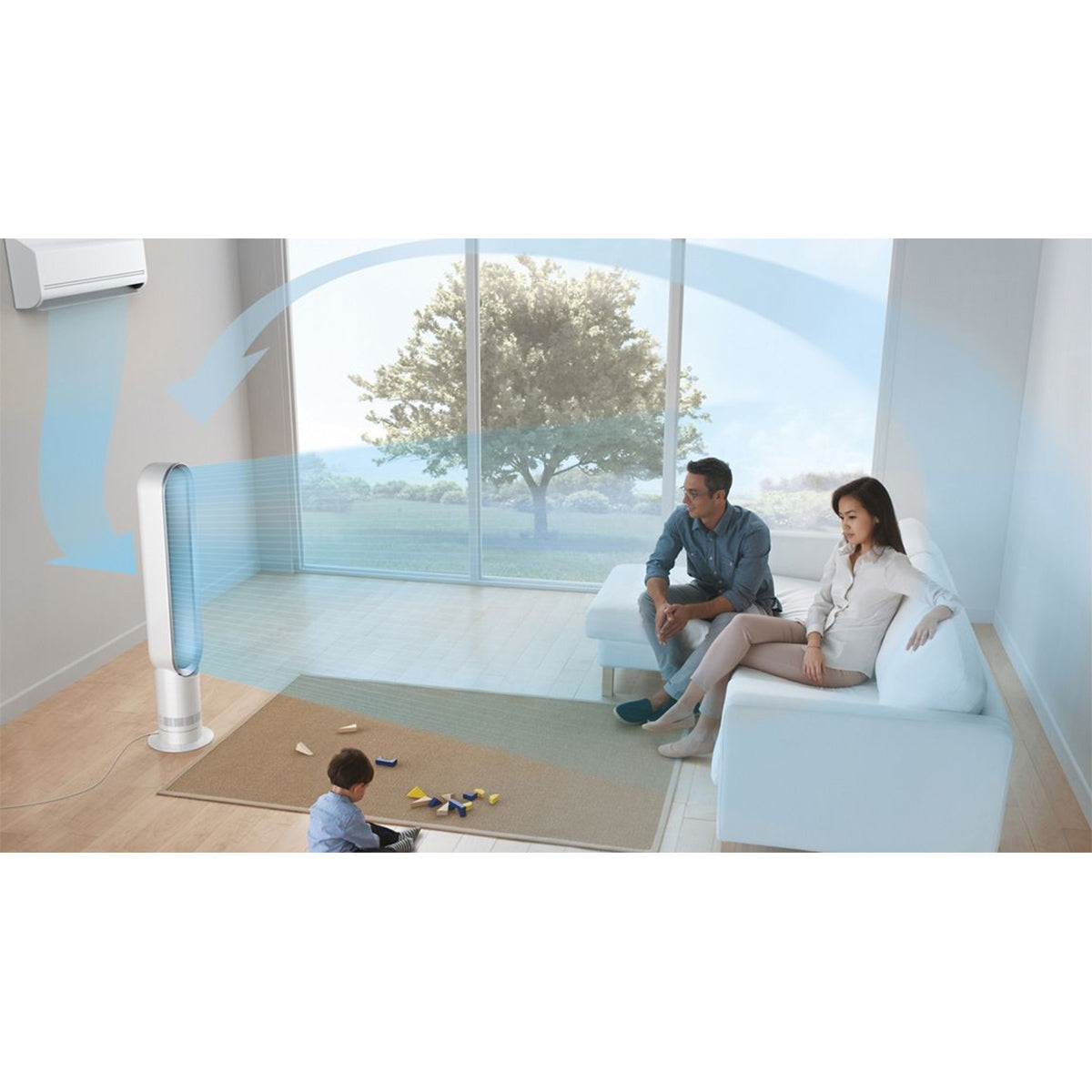 Dyson AM07 Cool™ Tower Fan, Air Multiplier™ - White/Silver