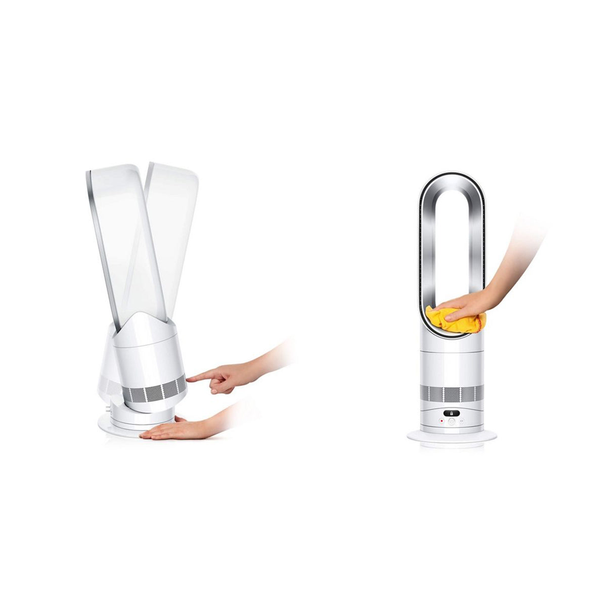 Dyson HF1 Hot+Cool Fan Heater with Remote - White/Nickel