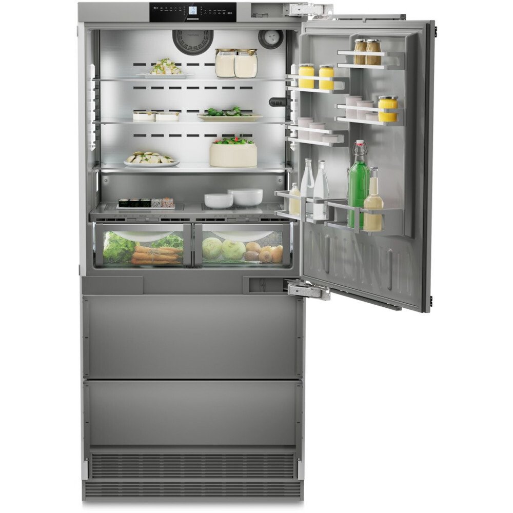 Liebherr ECBNe 8870 American Fridge Freezer, Silver, E Rated