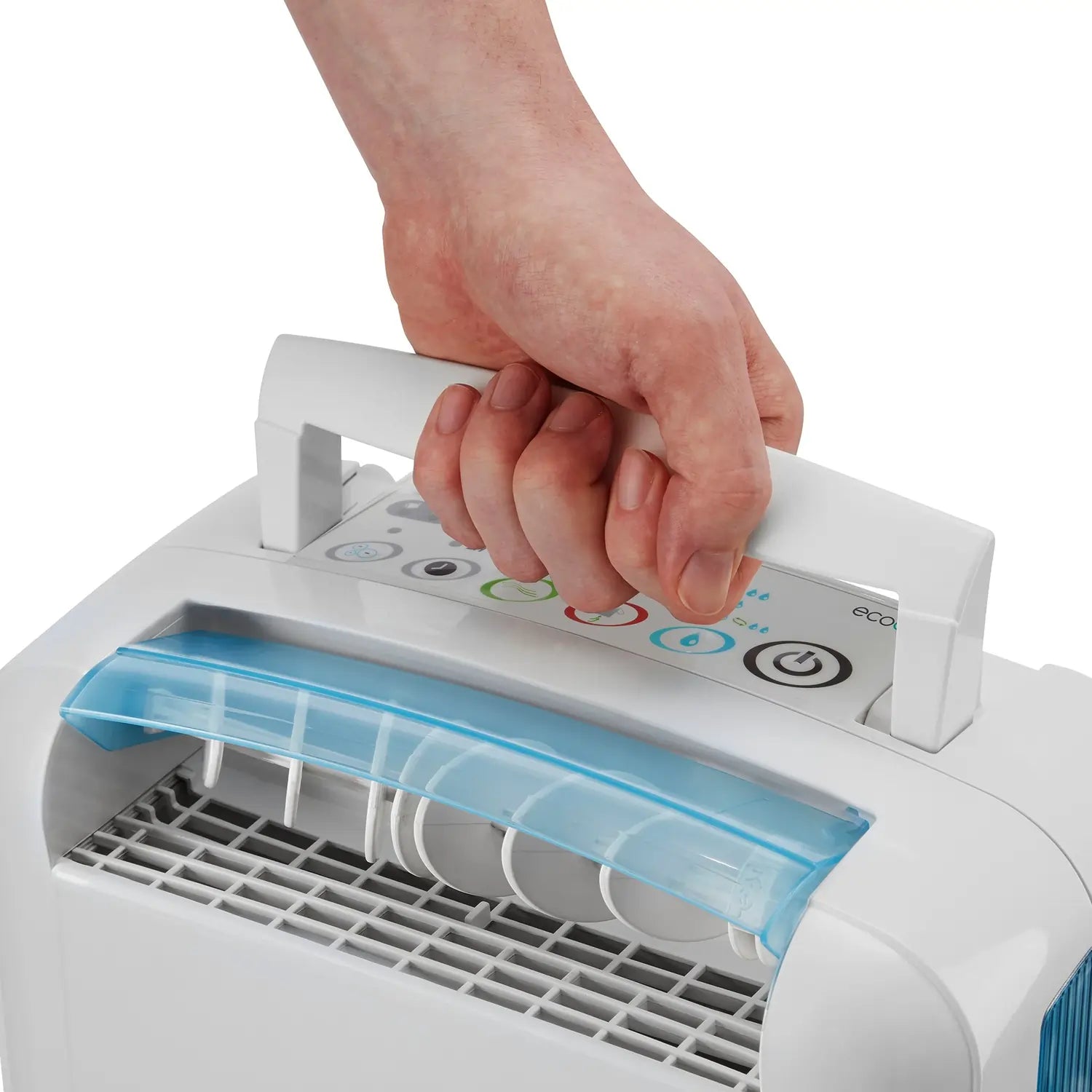 EcoAir DD1 CLASSIC MK6 7.5 Litre Desiccant Dehumidifier With Ioniser & Antibacterial Filter, White & Blue