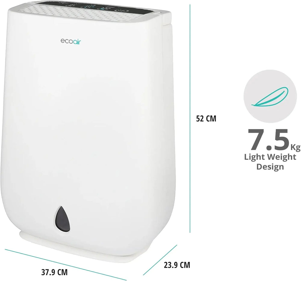 EcoAir DD3 CLASSIC MK3 11L/day Desiccant Dehumidifier with Digital Hygrometer, Antibacterial Filter - 43469950058719 