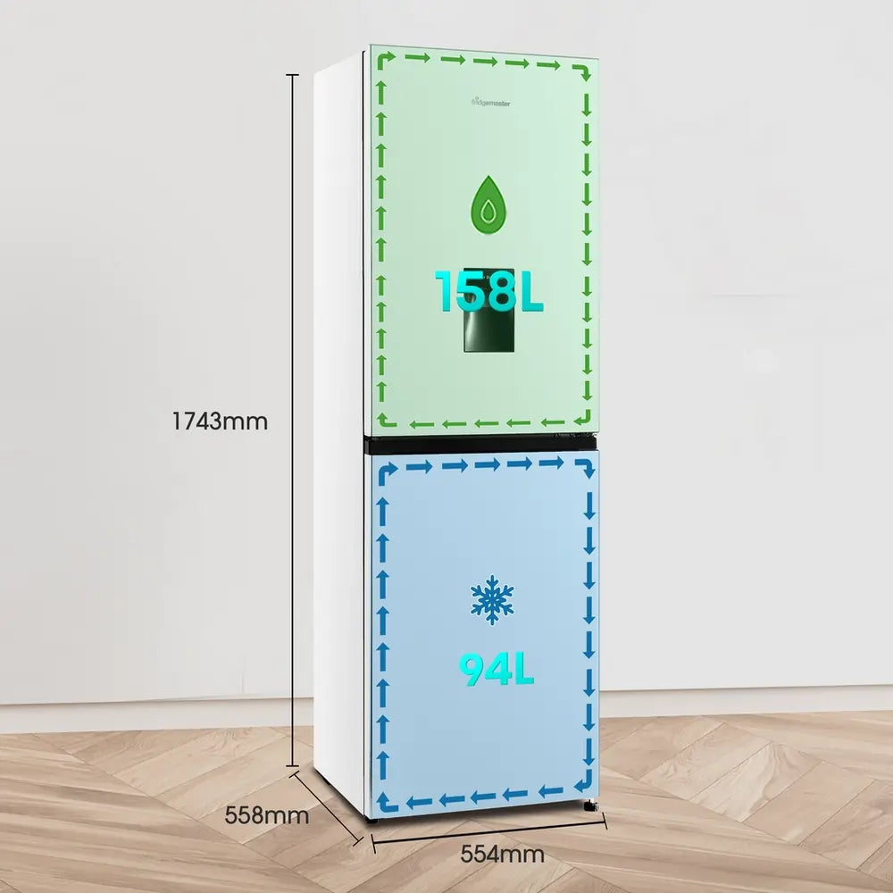 Fridgemaster MC55240DE 50/50 Non-Plumbed Freestanding Fridge Freezer, White