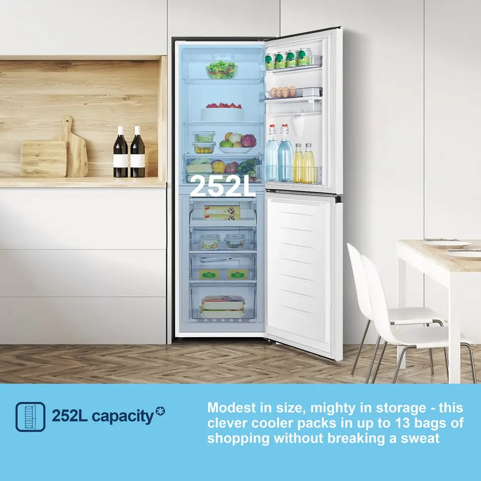 Fridgemaster MC55240DE 50/50 Non-Plumbed Freestanding Fridge Freezer, White