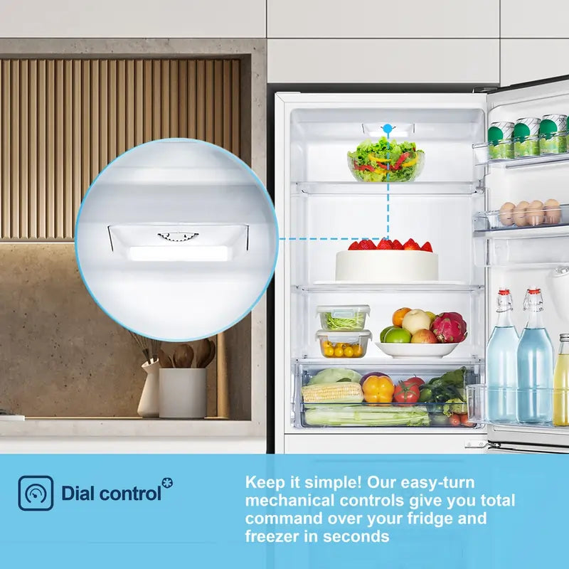 Fridgemaster MC55240DE 50/50 Non-Plumbed Freestanding Fridge Freezer, White