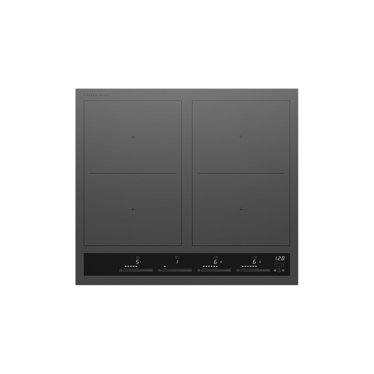 Fisher & Paykel CI604ZZDTG5 Series 7 4 Zone Induction Hob, 2 SmartZones, Minimal, 60cm Wide - Grey Glass