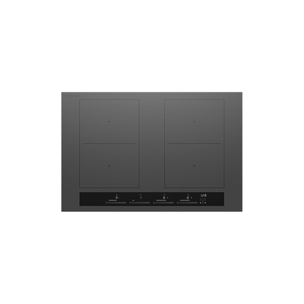 Fisher & Paykel CI804ZZDTG5 Series 7 4 Zone Induction Hob, 2 SmartZones, Minimal, 80cm Wide - Grey Glass